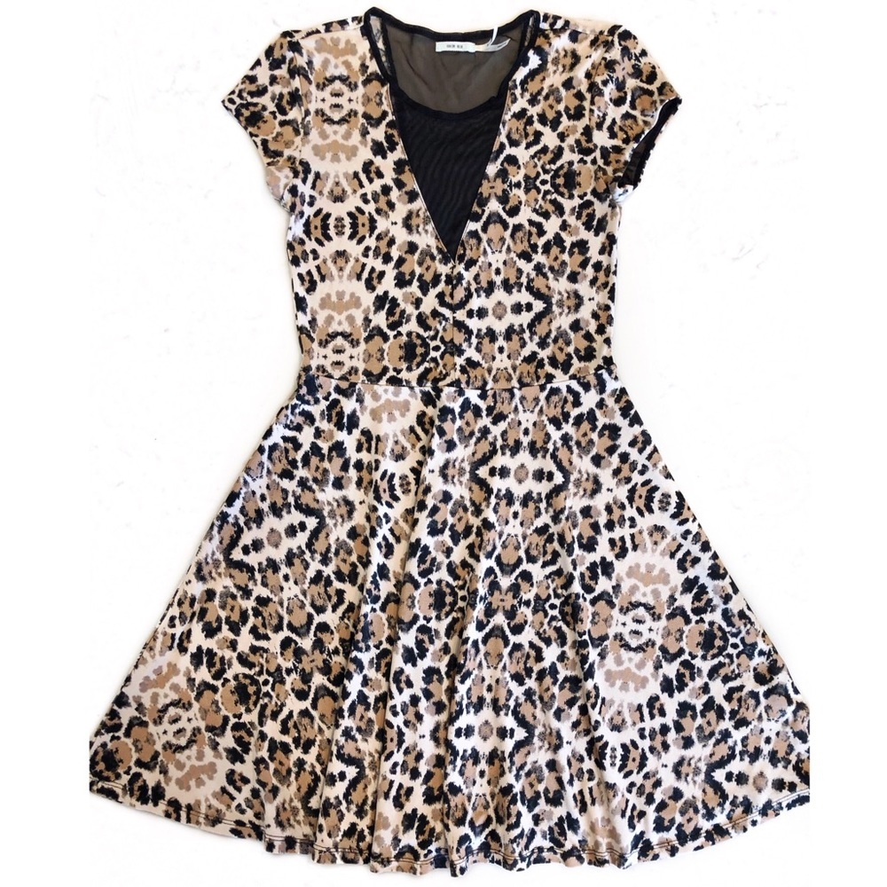 Urban Outfitters Kimchi Blue Cheetah Mesh Dress Size Small - Picture 2 of 8
